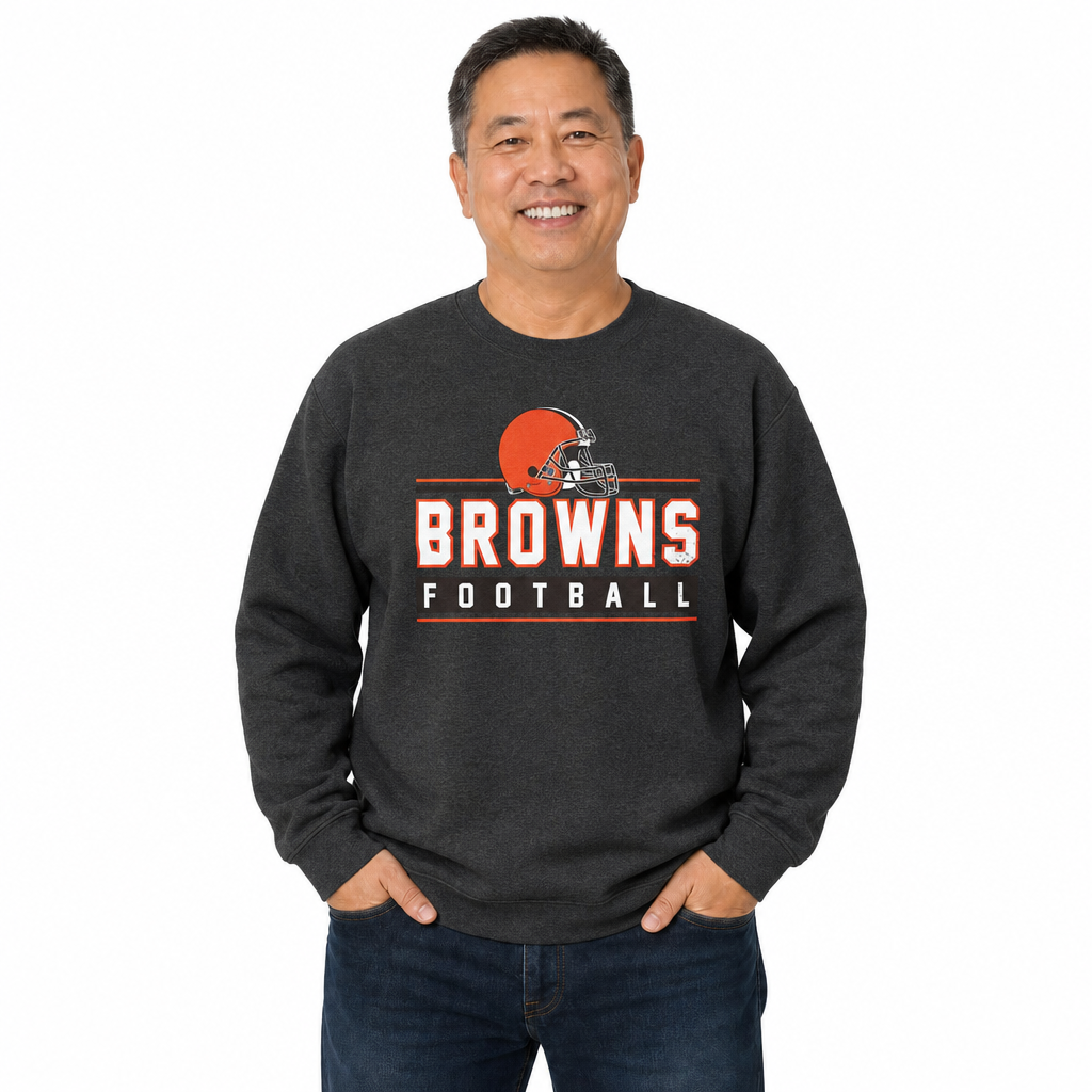 Cleveland Browns NFL Adult True Fan Crewneck Sweatshirt - Charcoal