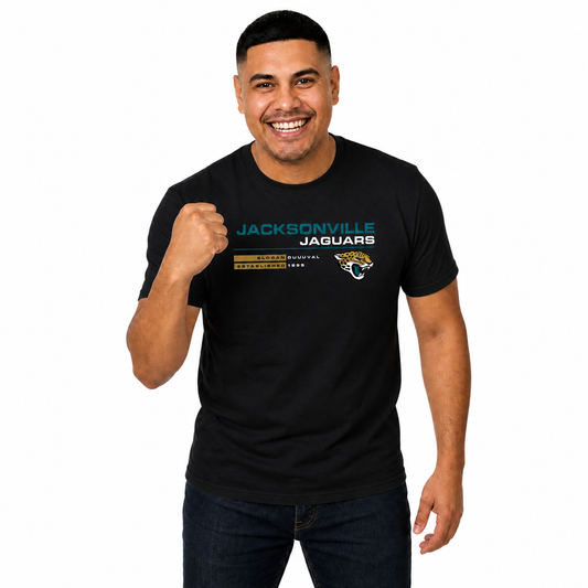Jacksonville Jaguars Adult NFL Speed Stat Sheet T-Shirt - Black