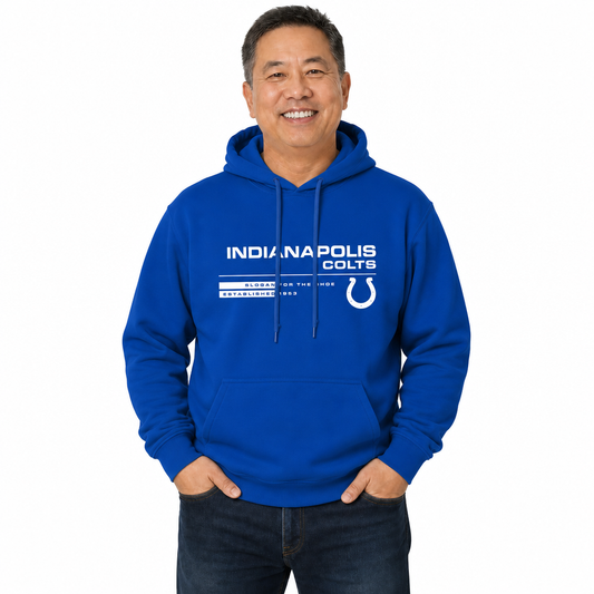 Indianapolis Colts Adult NFL Speed Stat Sheet Fleece Hooded Sweatshirt - Royal