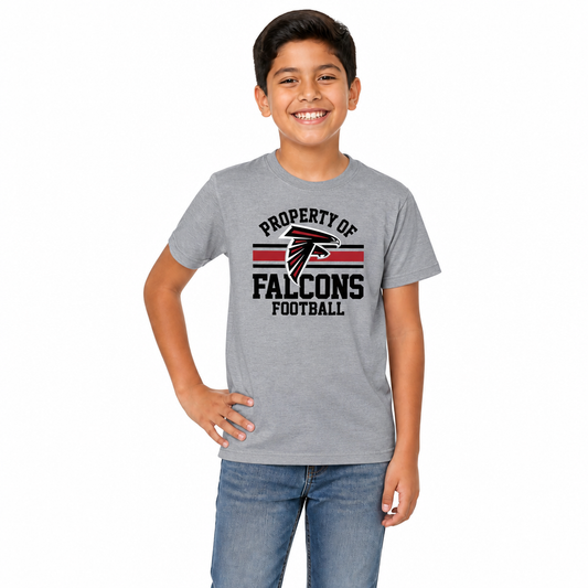 Atlanta Falcons NFL Youth Property Of Short Sleeve Lightweight T Shirt - Sport Gray