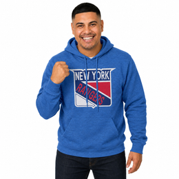 New York Rangers Retro Logo Fleece Hoodie - Royal Heather