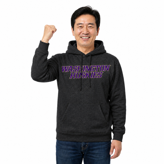 Washington Huskies NCAA Fan Hoodie Sweatshirt Men Women - Charcoal