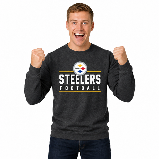 Pittsburgh Steelers NFL Adult True Fan Crewneck Sweatshirt - Charcoal