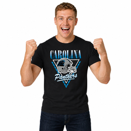 Carolina Panthers NFL Retro Triangle T-Shirt - Black
