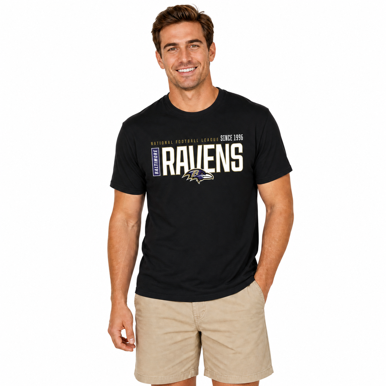Baltimore Ravens  NFL Shirt Men Women Unisex Tag-Free Cotton Gameday Tee - Black
