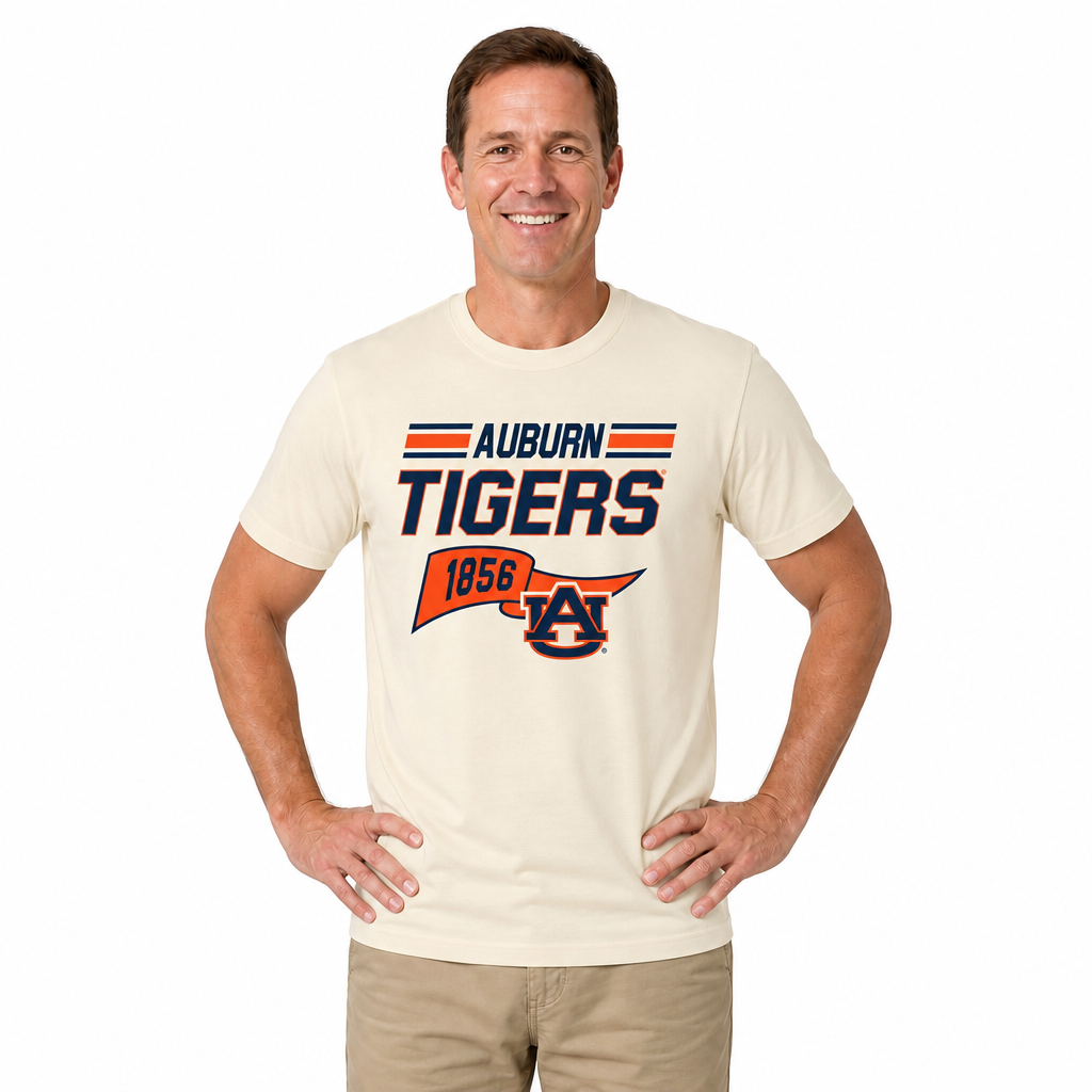 Auburn Tigers Varsity Club Pennant Shirt - Off White