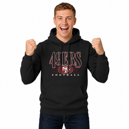 San Francisco 49ers NFL Overtime Blueprint Pullover Hoodie Men Women - Black