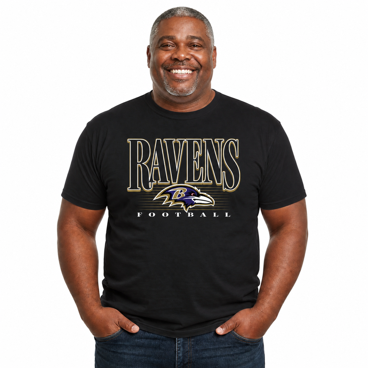 Baltimore Ravens NFL Adult Overtime Blueprint Tagless Tee Unisex - Black
