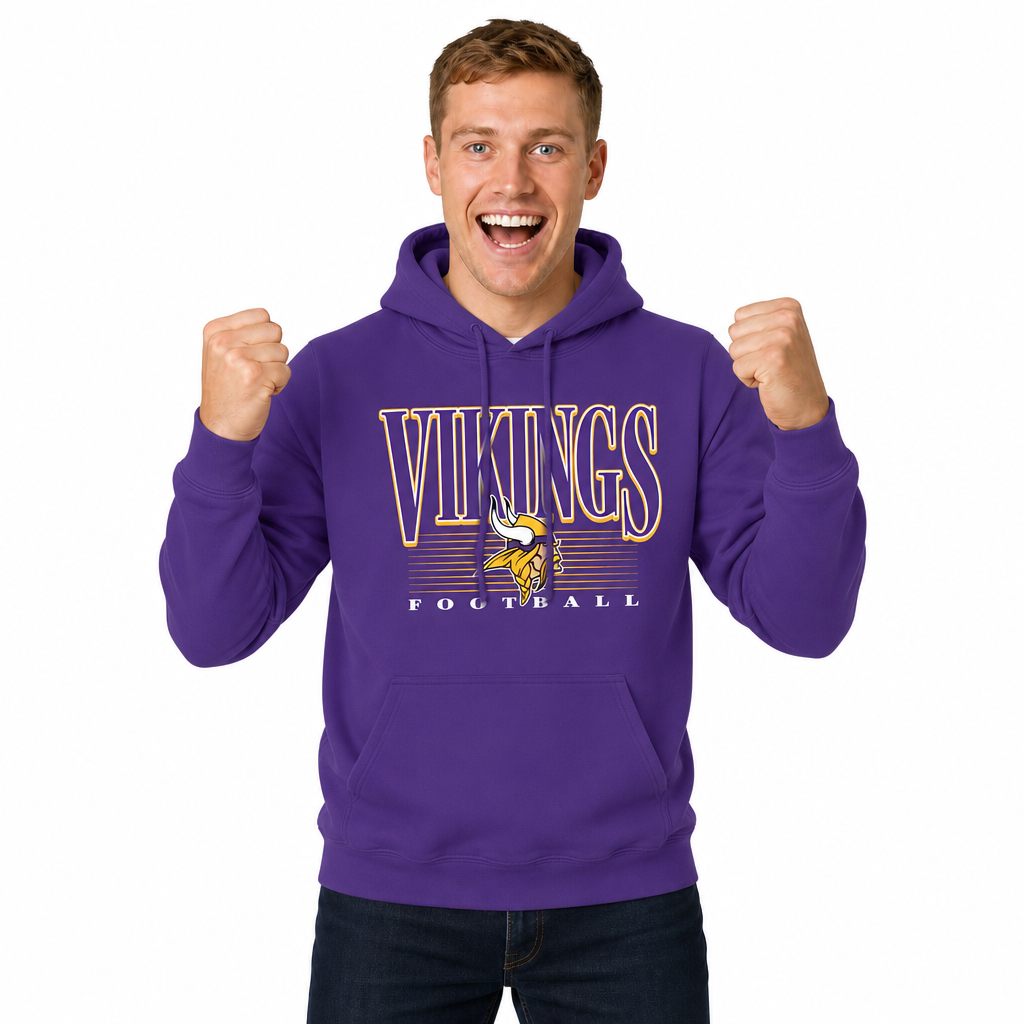 Minnesota Vikings NFL Overtime Blueprint Pullover Hoodie Men Women - Purple