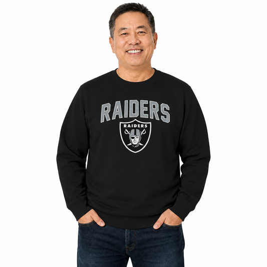 Las Vegas Raiders NFL Home Team Fleece Crewneck Sweatshirt Men Women - Black