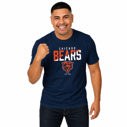 Chicago Bears NFL Color Block Tee - Navy