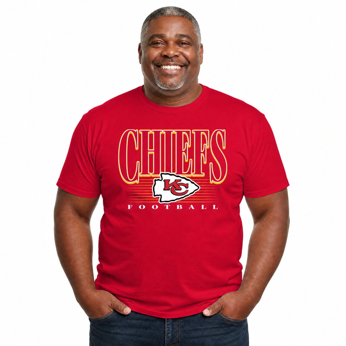 Kansas City Chiefs NFL Adult Overtime Blueprint Tagless Tee Unisex - Red