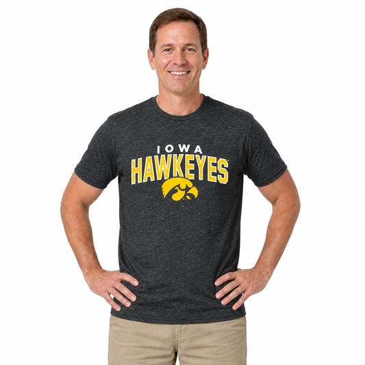 Iowa Hawkeyes T-Shirt Heathered for Men and Women - Black Heather