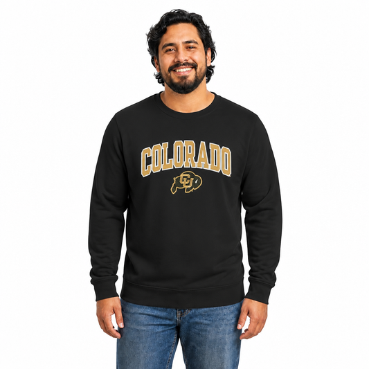 Colorado Buffaloes  NCAA Tackle Twill Crewneck Sweatshirt Men Women - Black