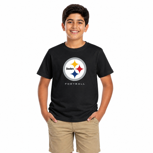Pittsburgh Steelers Youth NFL Large Logo Short Sleeve T-Shirt - Black