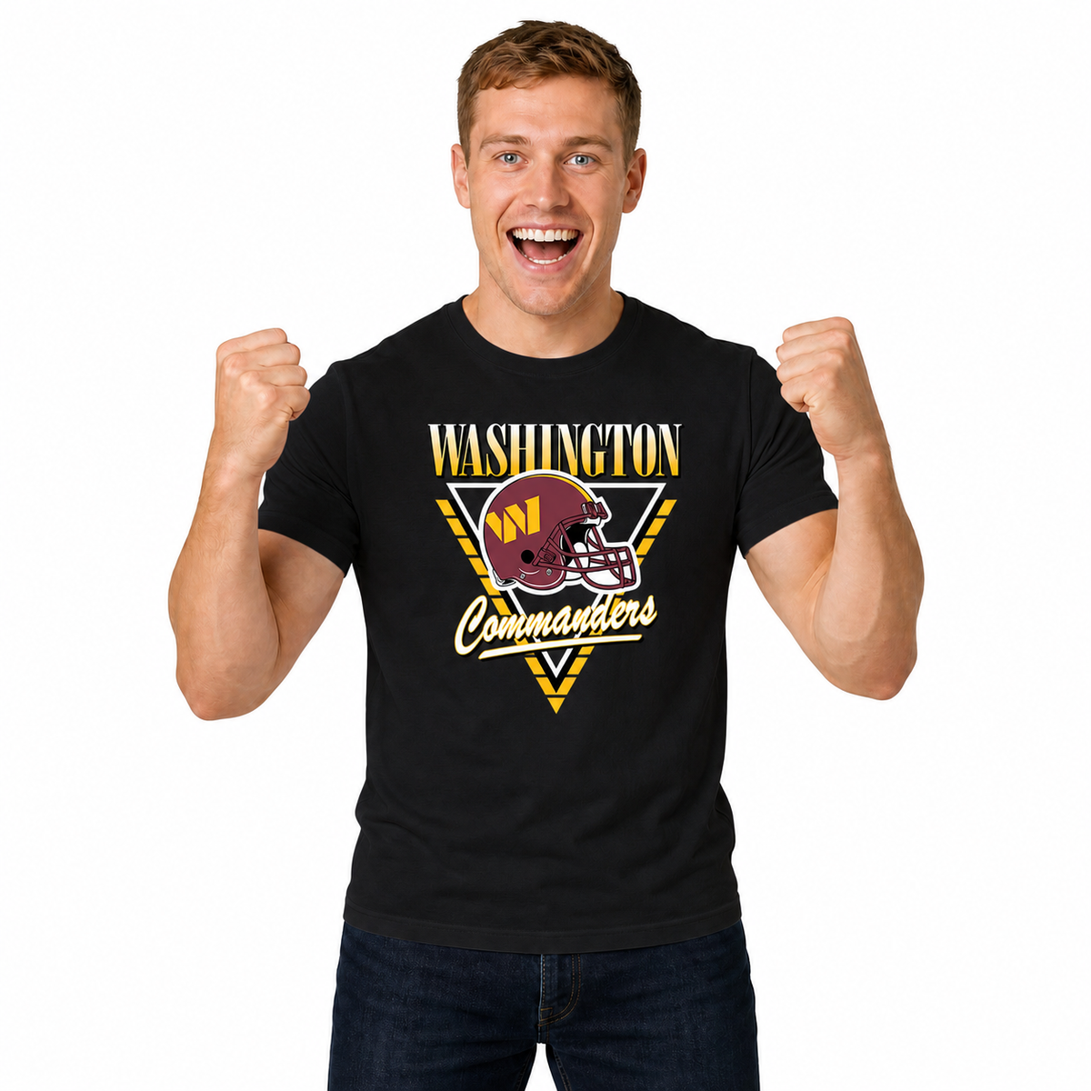 Washington Commanders NFL Retro Triangle T-Shirt - Black