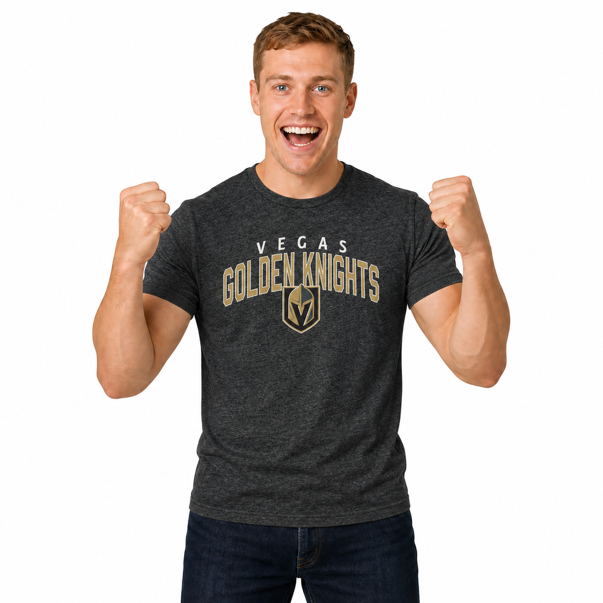 Las Vegas Golden Knights Golden Knights T-Shirt Heathered Tee for Men and Women - Black Heather
