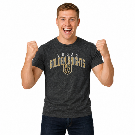 Las Vegas Golden Knights Golden Knights T-Shirt Heathered Tee for Men and Women - Black Heather