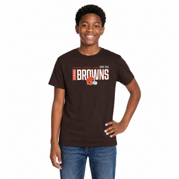 Cleveland Browns NFL Youth Modern Endzone T-Shirt Unisex Boys Girls - Dark Brown