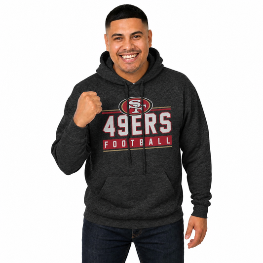 San Francisco 49ers NFL Adult True Fan Hooded Charcoal Sweatshirt - Charcoal