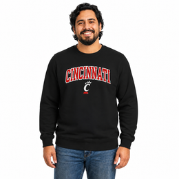Cincinnati Bearcats  NCAA Tackle Twill Crewneck Sweatshirt Men Women - Black