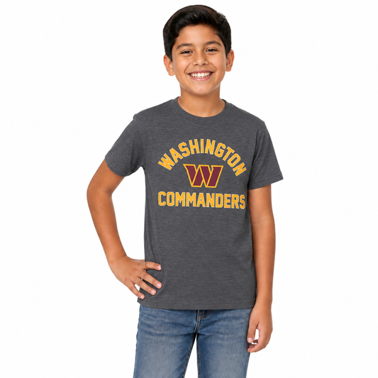 Washington Commanders  Youth NFL T-Shirt Football Fan Tee Boys Girls - Charcoal