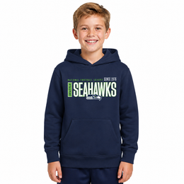Seattle Seahawks  Youth Modern Endzone Football Fleece Hoodie - Navy