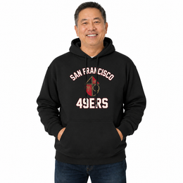 San Francisco 49ers NFL Adult Unisex Retro Gameday Ultra Soft Fleece Hooded Sweatshirt - Black