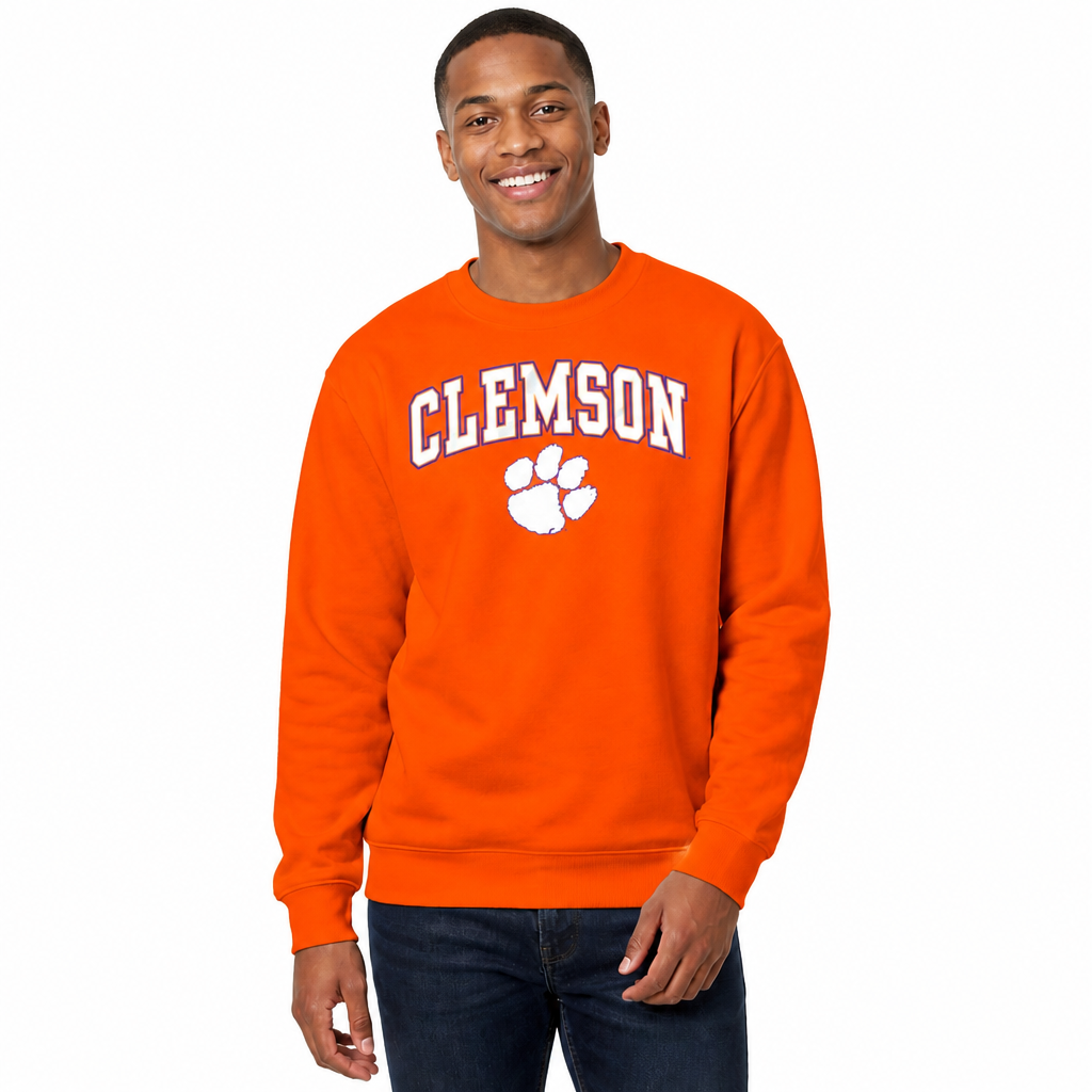 Clemson Tigers Adult Arch & Logo Soft Style Gameday Crewneck Sweatshirt - Orange
