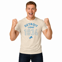 Detroit Lions Big Date Tag-Less T-Shirt - Natural