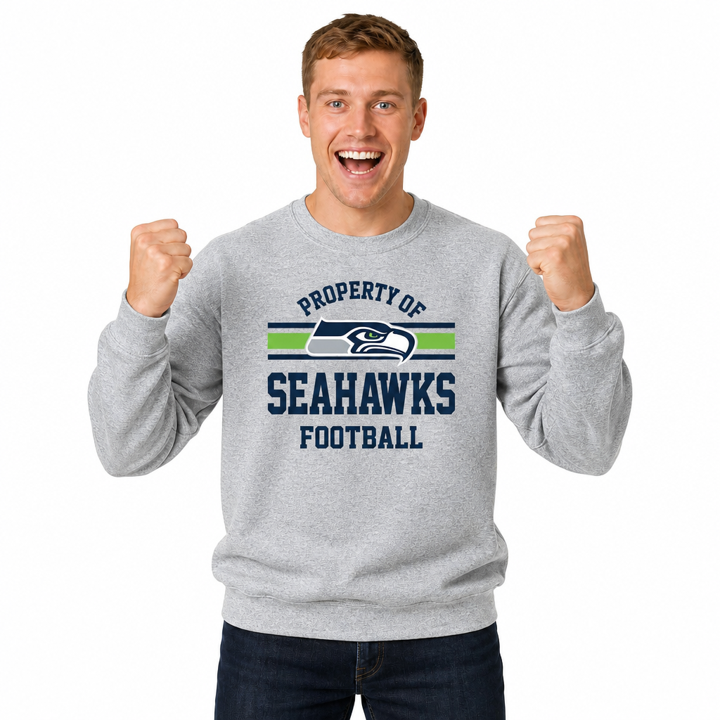 Seattle Seahawks NFL Property Of Crewneck Sweatshirt - Sport Gray