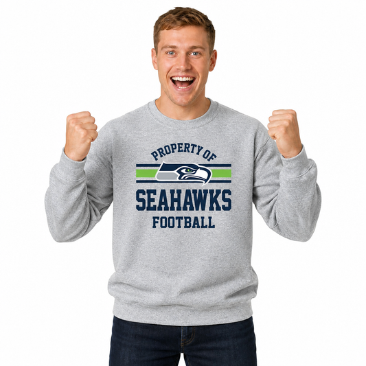 Seattle Seahawks NFL Property Of Crewneck Sweatshirt - Sport Gray