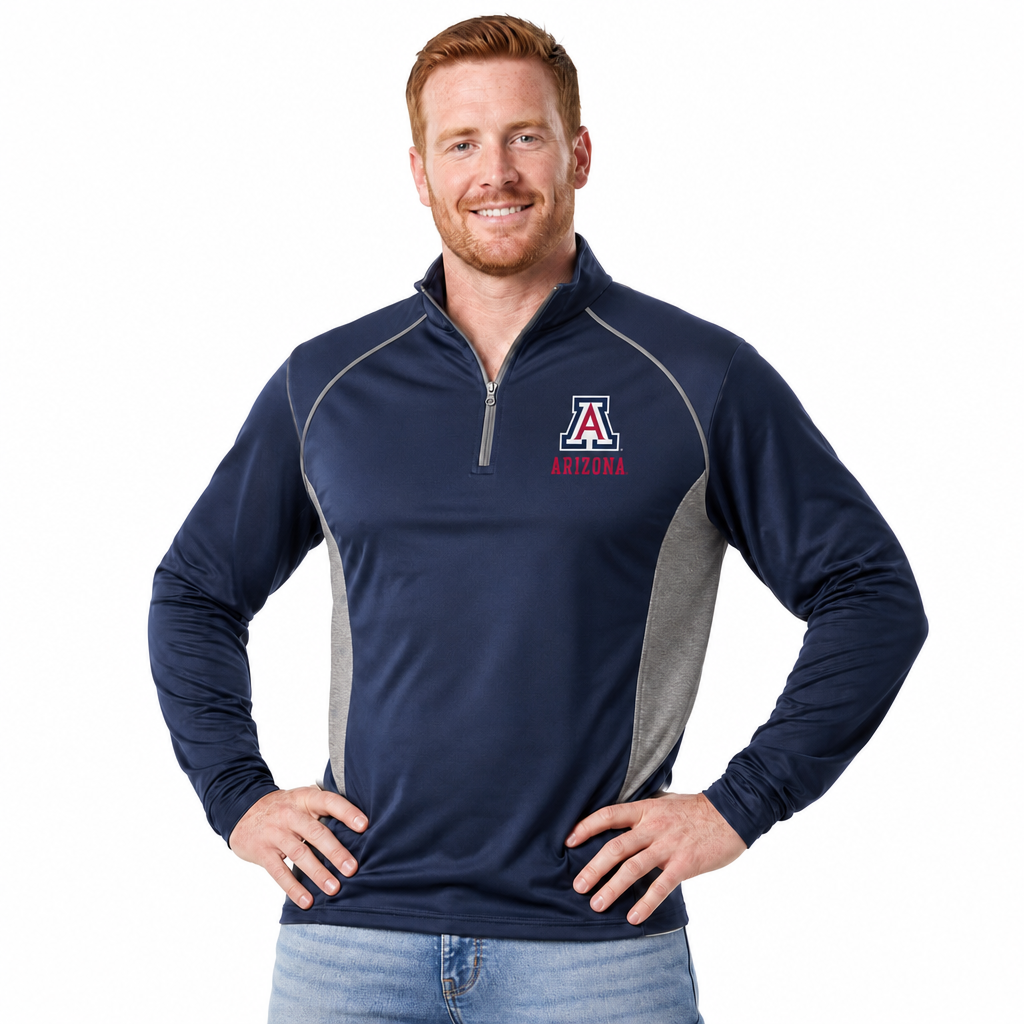 Arizona Wildcats  Campus Classic 1/4 Zip Windshirt Men's Pullover - Navy