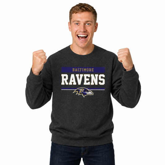 Baltimore Ravens NFL Team Block Crewneck Sweatshirt - Charcoal