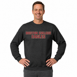 Boston College Eagles NCAA Adult Charcoal Crewneck Fleece Sweatshirt - Charcoal