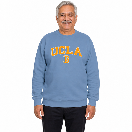 UCLA Bruins NCAA Tackle Twill Crewneck Sweatshirt Men Women - Light Blue