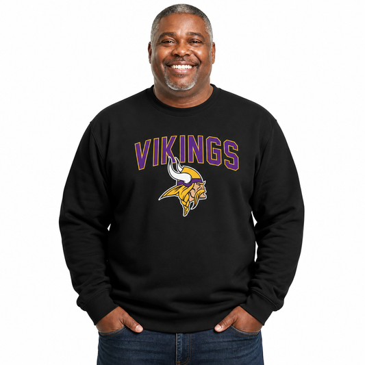 Minnesota Vikings NFL Home Team Fleece Crewneck Sweatshirt Men Women - Purple