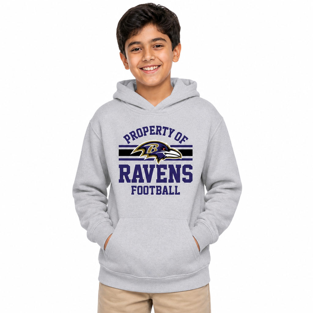 Baltimore Ravens NFL Youth Property Of Hooded Sweatshirt - Sport Gray