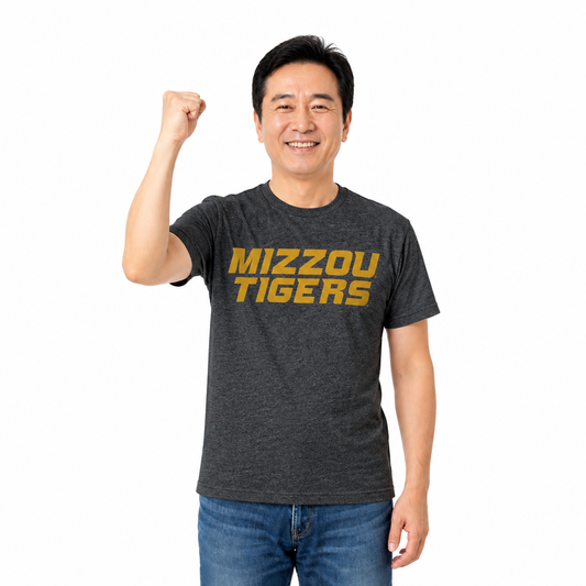 Missouri Tigers NCAA Cotton Blend Charcoal T-Shirt Men Women - Charcoal