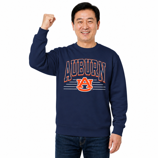 Auburn Tigers NCAA Overtime Classics Crewneck Sweatshirt Men Women - Navy