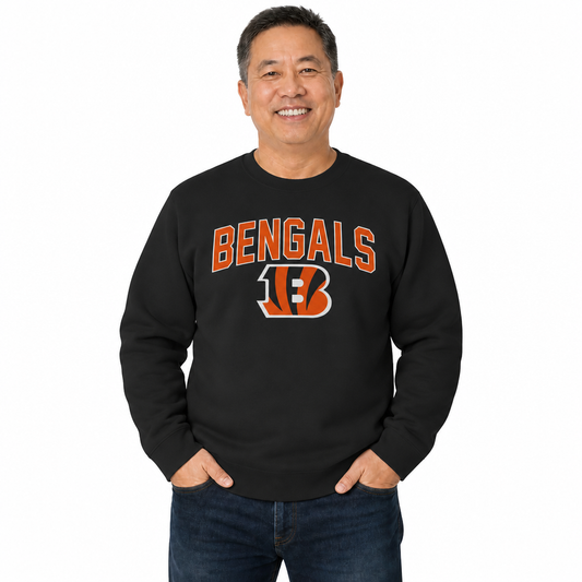 Cincinnati Bengals NFL Home Team Fleece Crewneck Sweatshirt Men Women - Black
