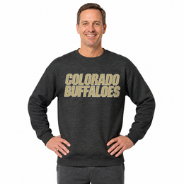 Colorado Buffaloes NCAA Adult Charcoal Crewneck Fleece Sweatshirt - Charcoal