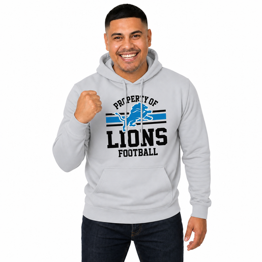 Detroit Lions Property Of Fleece Hoodie - Sport Gray