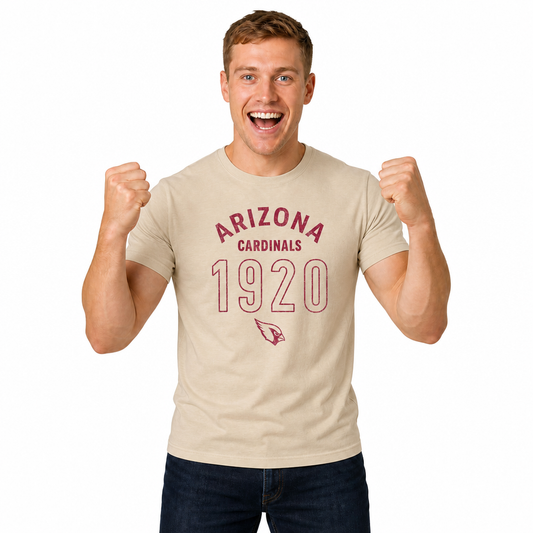 Arizona Cardinals Big Date Tag-Less T-Shirt - Natural