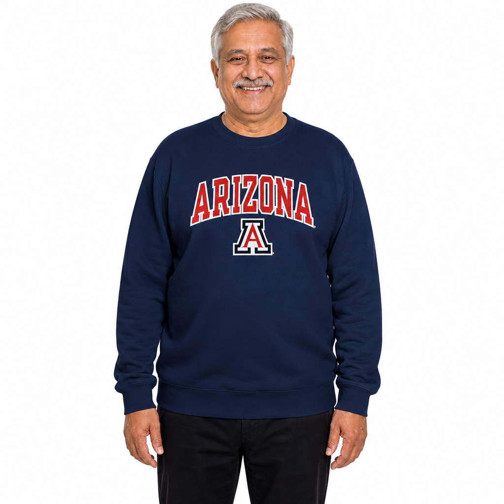 Arizona Wildcats NCAA Tackle Twill Crewneck Sweatshirt Men Women - Navy