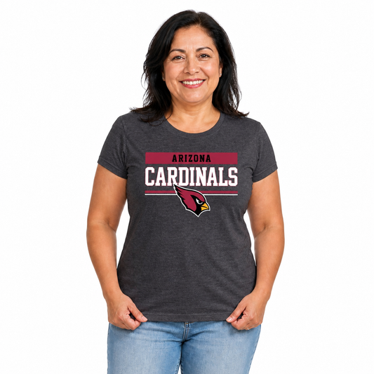 Arizona Cardinals  Women's NFL Charcoal T-Shirt Short Sleeve - Charcoal