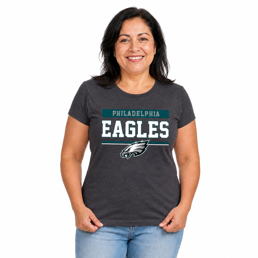 Philadelphia Eagles  Women's NFL Charcoal T-Shirt Short Sleeve - Charcoal