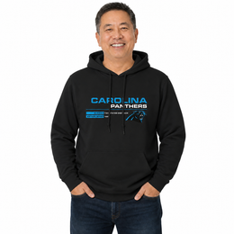 Carolina Panthers Adult NFL Speed Stat Sheet Fleece Hooded Sweatshirt - Black