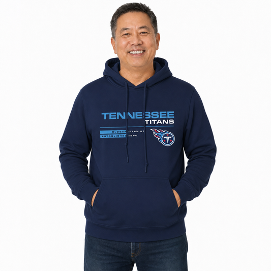 Tennessee Titans Adult NFL Speed Stat Sheet Fleece Hooded Sweatshirt - Navy