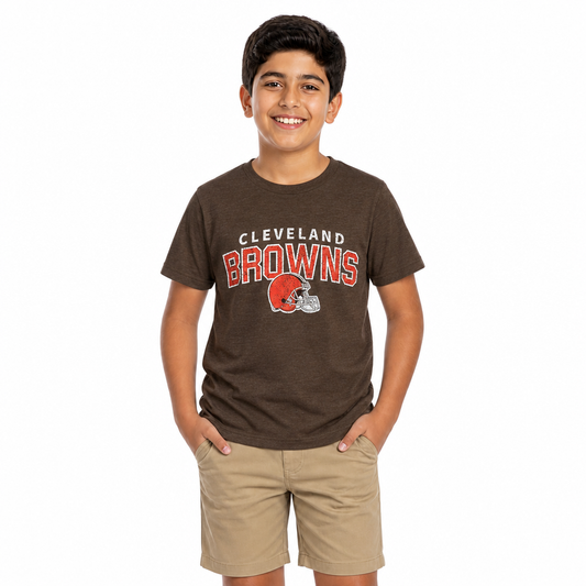 Cleveland Browns  Youth Starting Fresh Short Sleeve NFL T-Shirt Kids - Brown